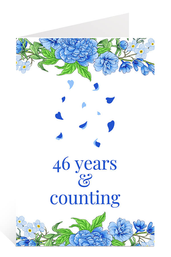 Download Free Printable Anniversary Card: 46 years and Counting