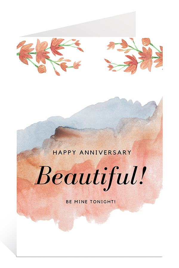 Download Free Printable Anniversary Card: Happy Anniversary Beautiful Orange