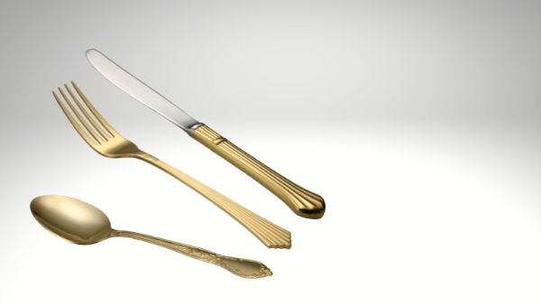 Ideas for 50th Wedding Anniversary Gifts No 5: Gold Flatware Set