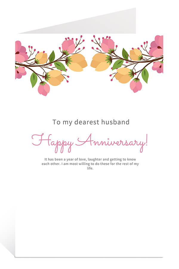 Download Free Printable Anniversary Card: Happy Anniversary For Dearest Husband
