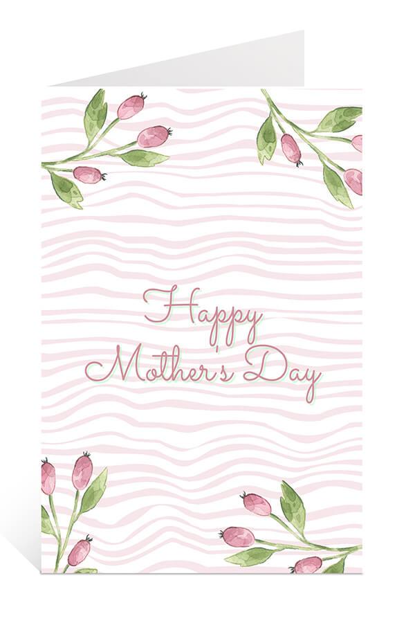 Download Free Printable Mother's Day Card:  Pink Flower Ready to Bloom