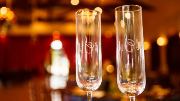 10-Year Anniversary Gift Idea 17: Personalized Champagne Flute Set