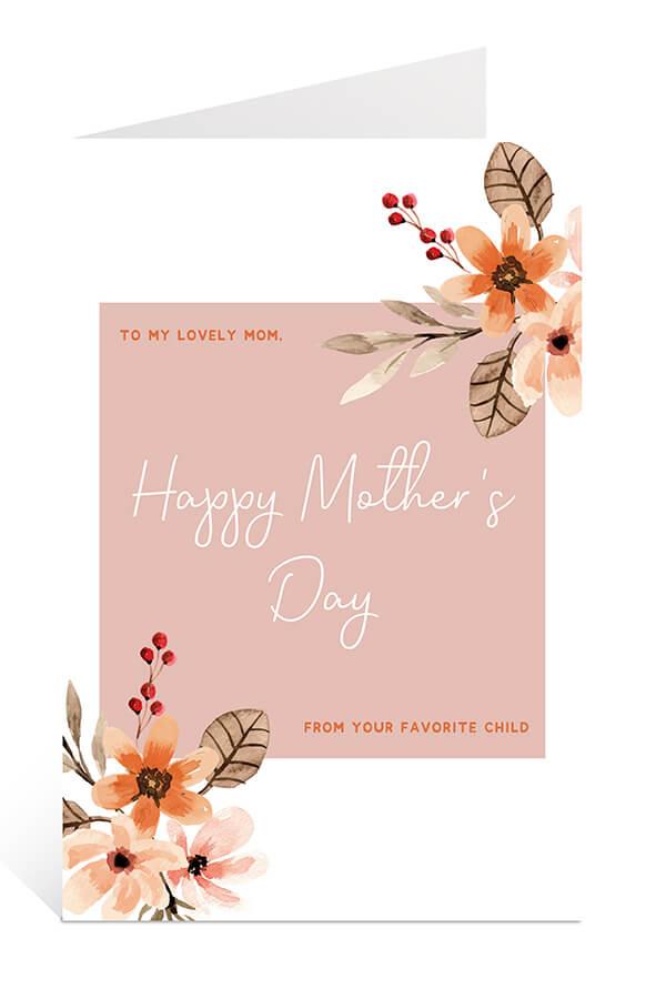 Download Free Printable Mother's Day Card: Orange Classic Flowers