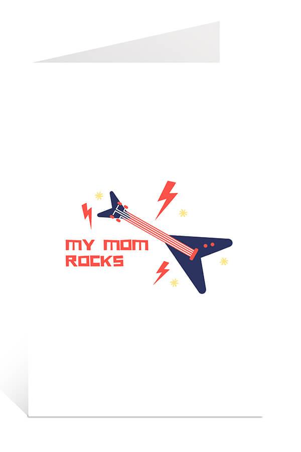 Download Free Printable Mother's Day Card: My Mom Rocks