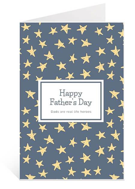 Father's day cards to print for free: Download Dads Are Real Heroes Card