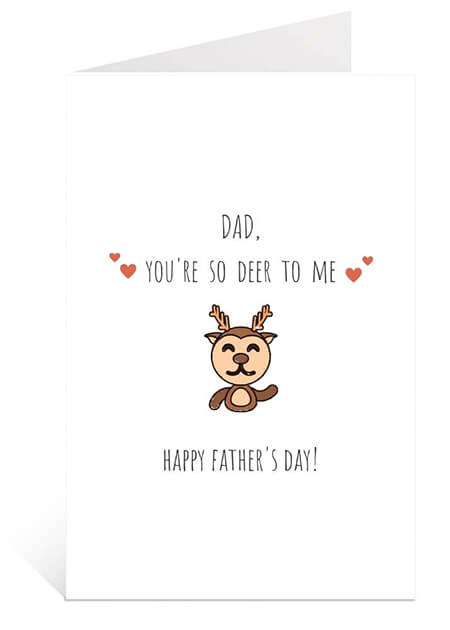 Father's day cards to print for free: Download Dad, You're so Deer to Me Card