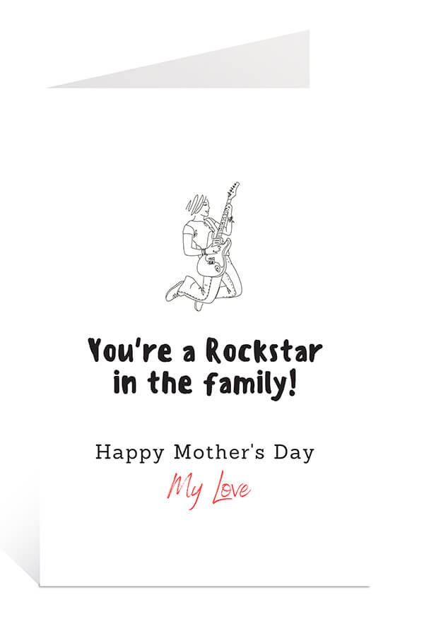 Download Free Mother's Day Card: You're a Rockstar in the Family Card