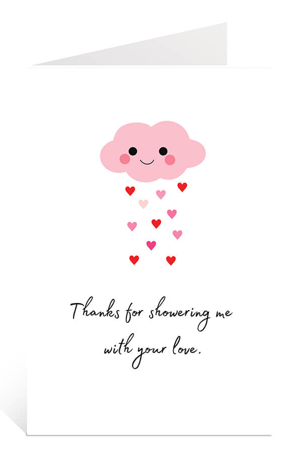 Download Free Printable Anniversary Card: Thanks for showering me with your love