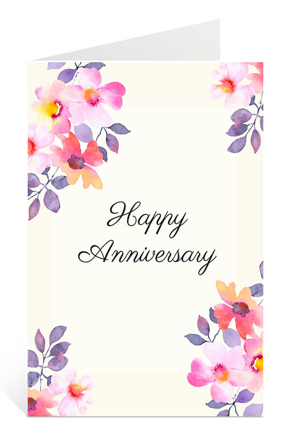 Download Free Printable Anniversary Card: Happy Anniversary Summer Floral 2