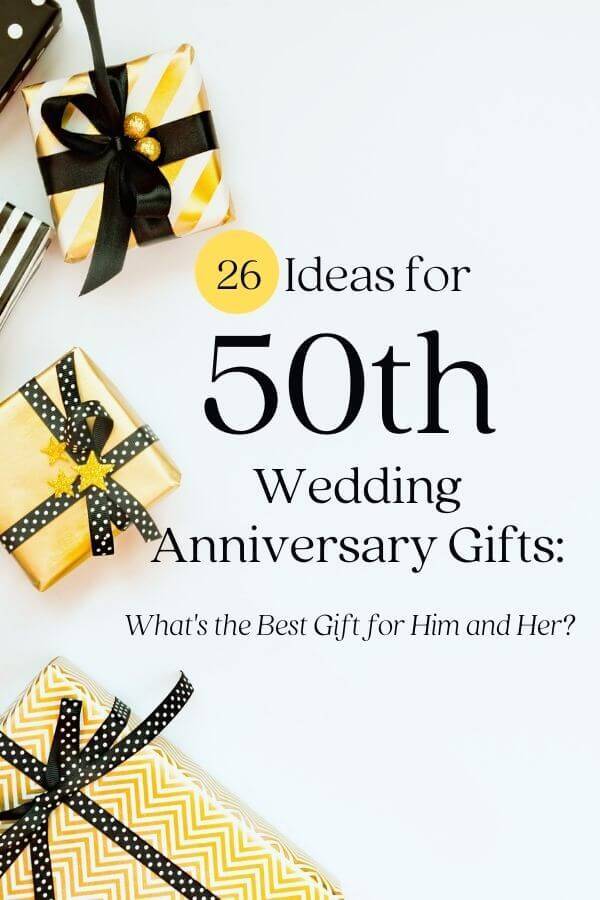 Featured Image of 50th Wedding Anniversary Gift Ideas with Cute Yellow Wrapped Gift Boxes