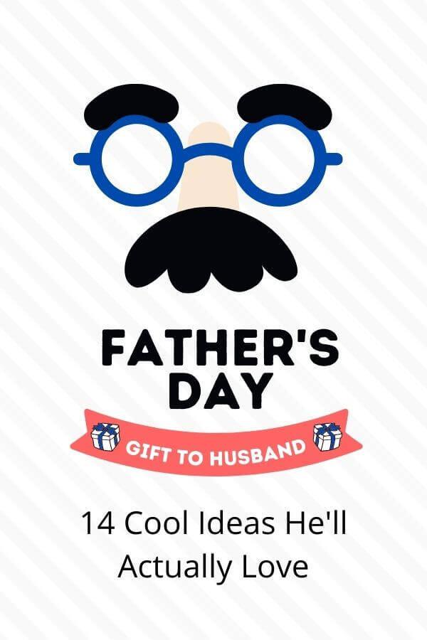 Father's Day Gift to Husband: Gift Suggestions with Cute Illustration of Bearded Cartoon Image of Man