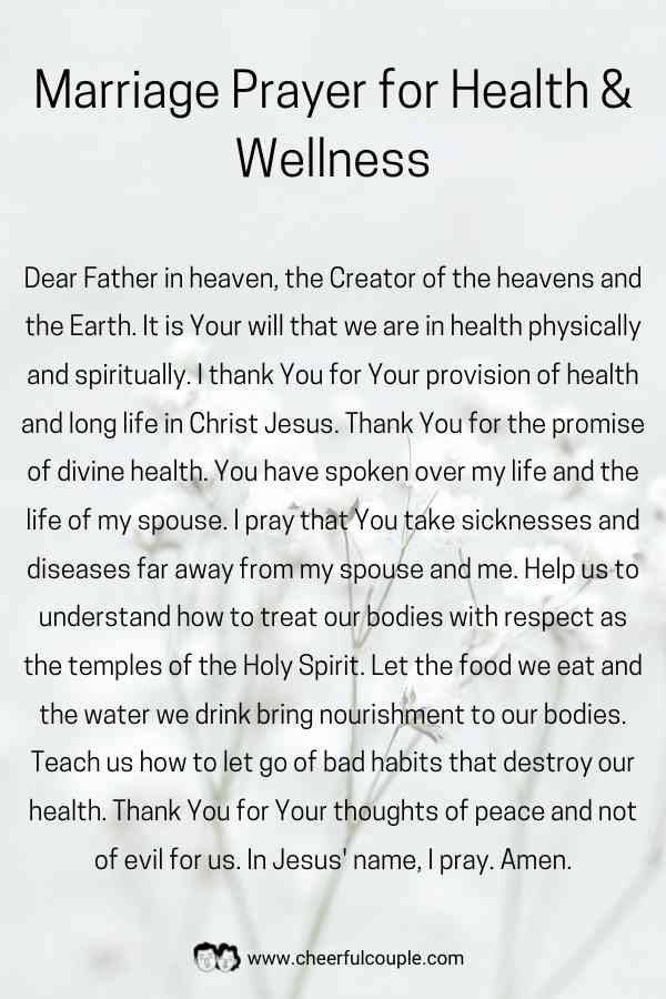 Download Image of Marriage Prayer for Health & Wellness