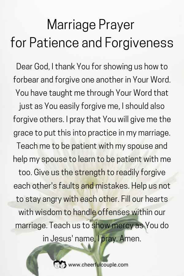 Download Image of Marriage Prayer for Patience and Forgiveness