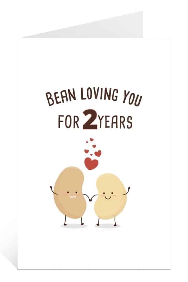 Bean Loving Your for 2-Years Card Preview