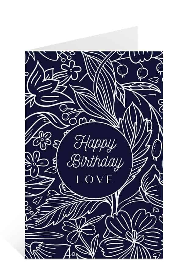 Download birthday cards to print for free: Happy Birthday Love