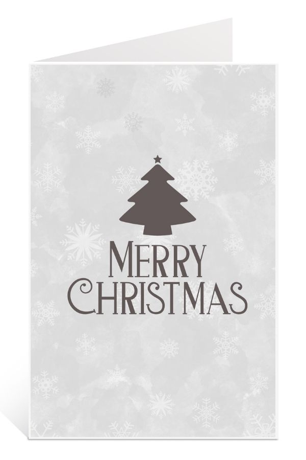 Printable Christmas Card to Download for Free: Simple Black and White Merry Christmas
