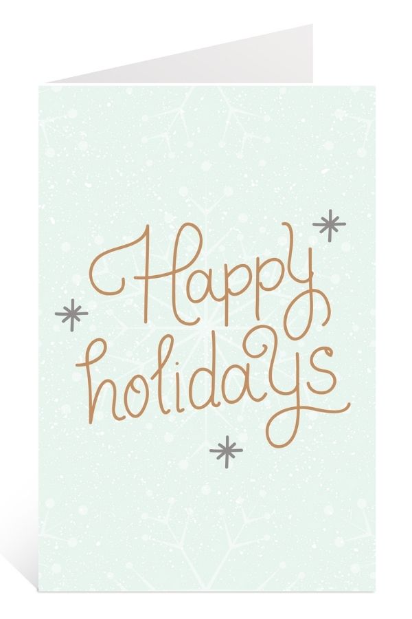 Printable Christmas Card to Download for Free: Simple Happy Holidays Lettering