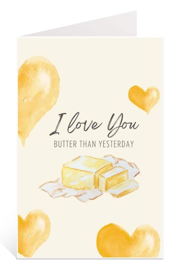 Mock-up Card of printable valentine cards butter than yesterday