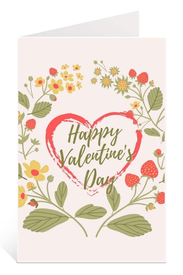 Mock-up Card of printable valentine cards classic floral