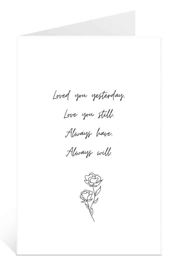 Mock-up Card of printable valentine cards love quote