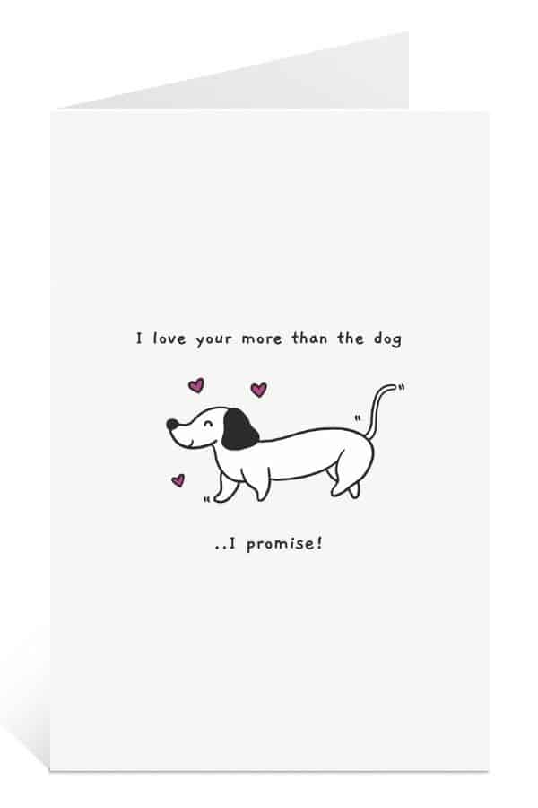 Mock-up Card of printable valentine cards love you more than dog