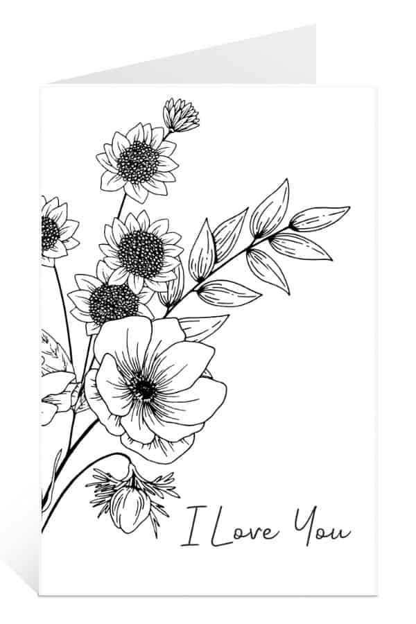 Mock-up Card of printable valentine cards minimalistic i love you